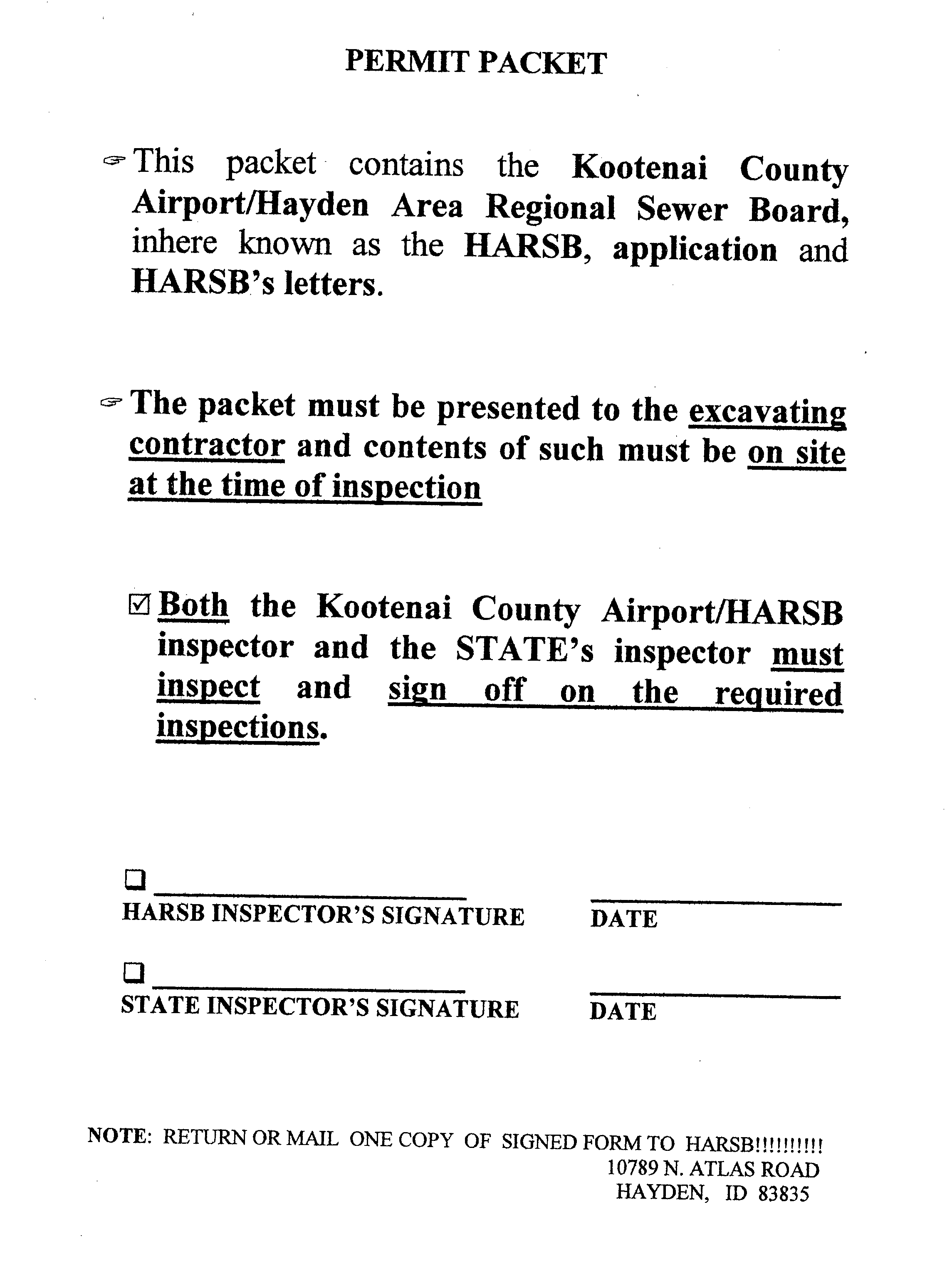Final Inspection Signature Page